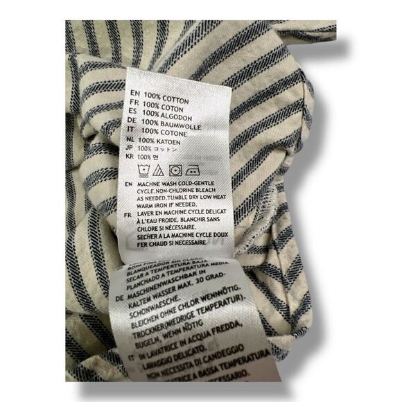 Brixton Bowery Boyfriend Oversized Dove Stripe Long Sleeve Flannel Size Small - Picture 5 of 6